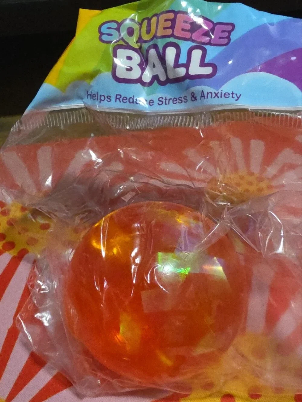 Squeeze Brand Orange Iridescent Stress Ball